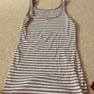 Gray and white tank